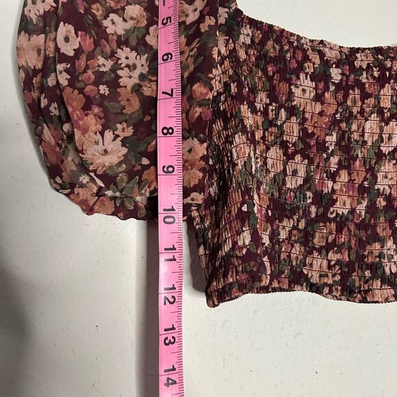 Altar’d State Floral Puff Sleeve Crop Top Skirt Set - Picture 9 of 16